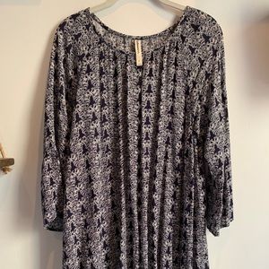 All About Love UK size 8 (US 4) navy pattern dress